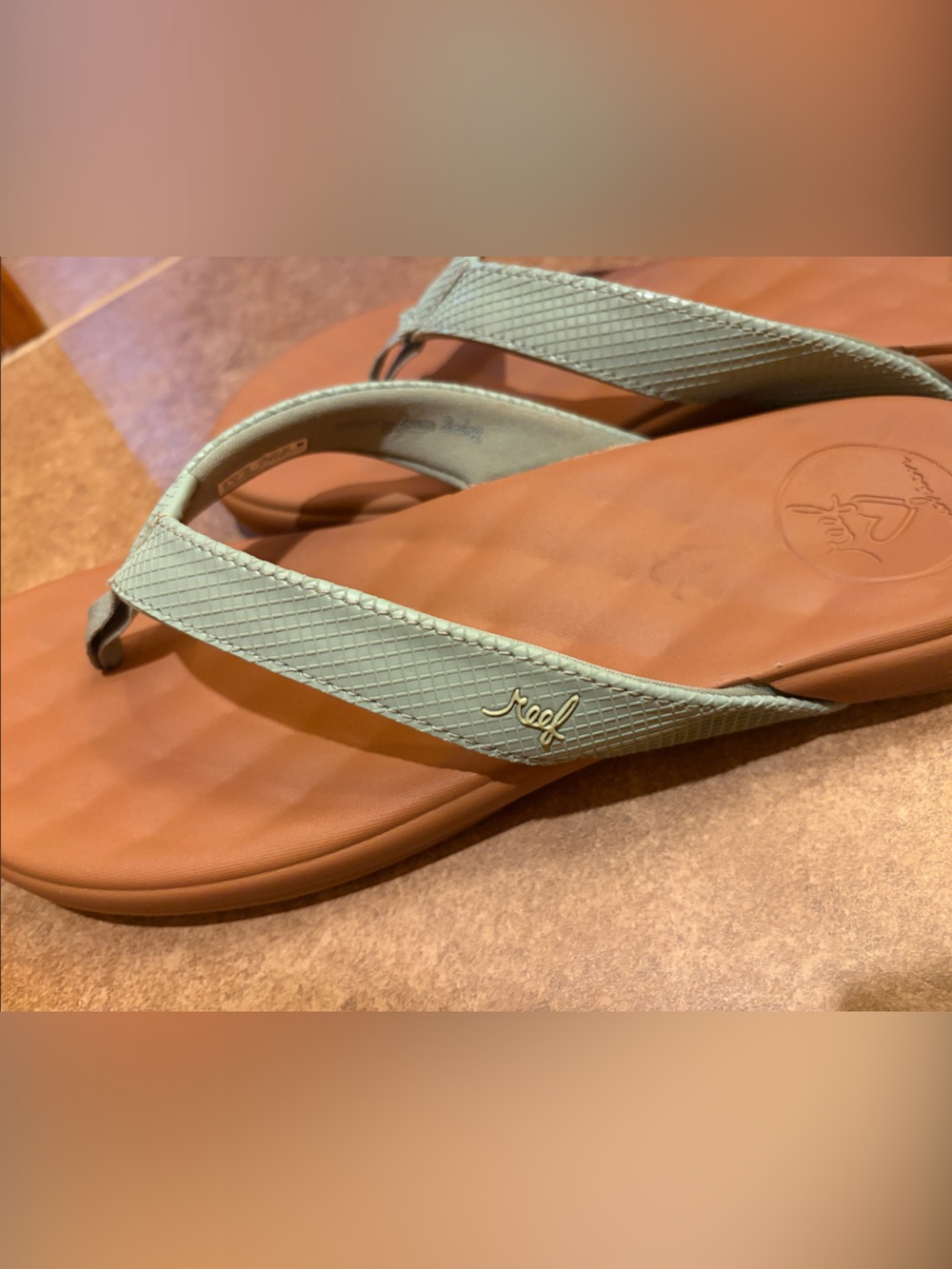 Reef Women's Blue Strap Brown Footbed Sandals - Picture 3 of 3